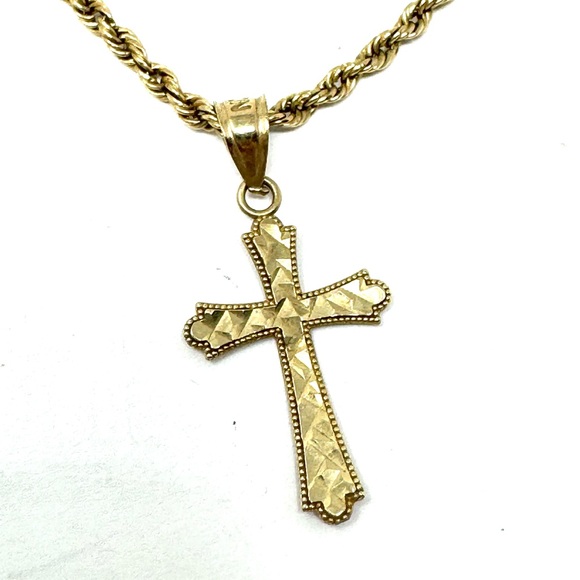 10K rope chain with 10K dual sided cross pendant, 4.8g - Picture 7 of 12
